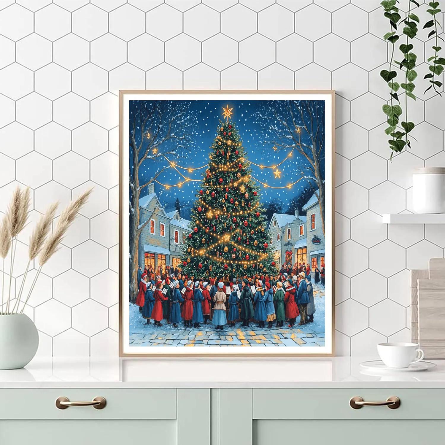 Carols Around The Village Tree paint by number