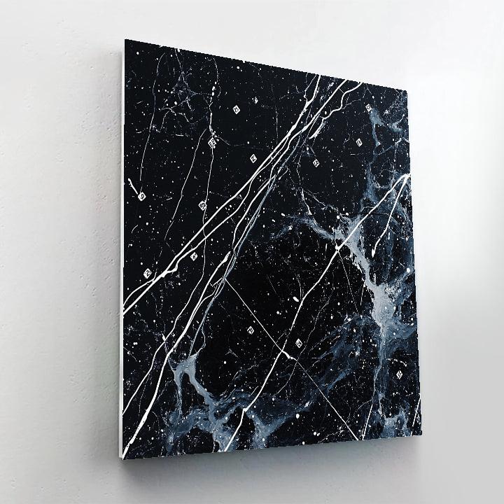 Jackson Pollock Inspired Electric Monochrome Storm Grid painting number kit