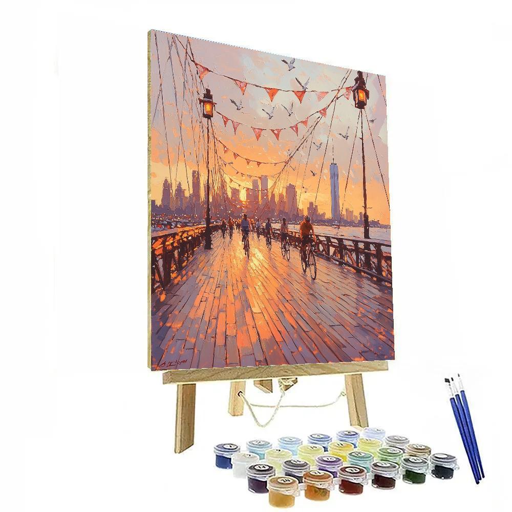 Brooklyn Bridge Promenade New York United States paint by number
