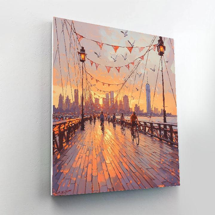 Brooklyn Bridge Promenade New York United States paint by number