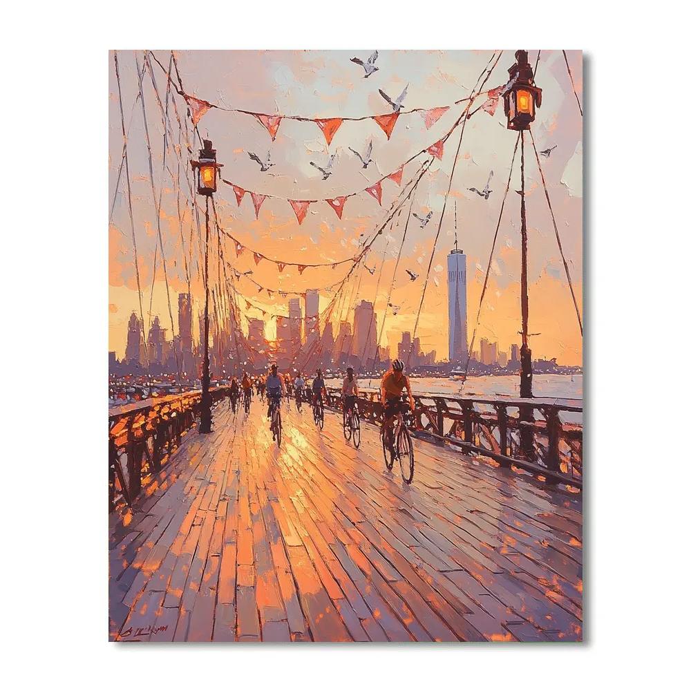 Brooklyn Bridge Promenade New York United States paint by number