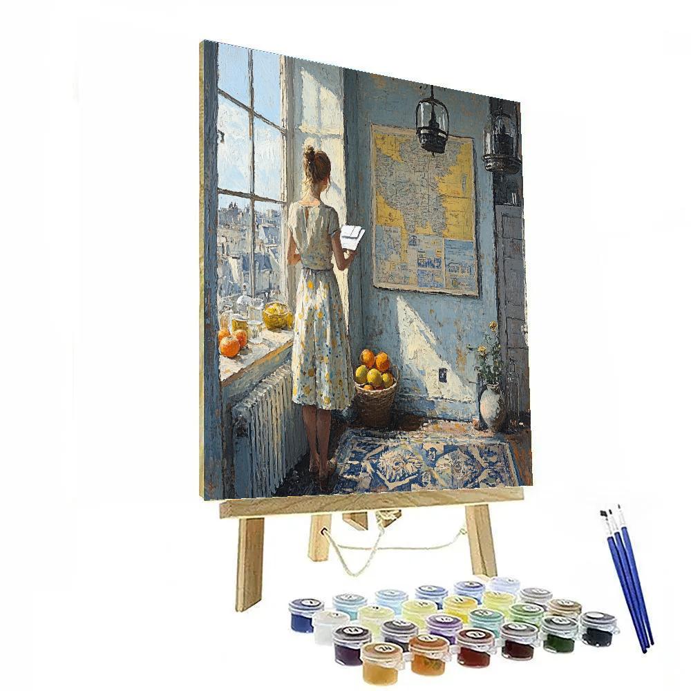 Vermeer Inspired Letter At Window paint by number