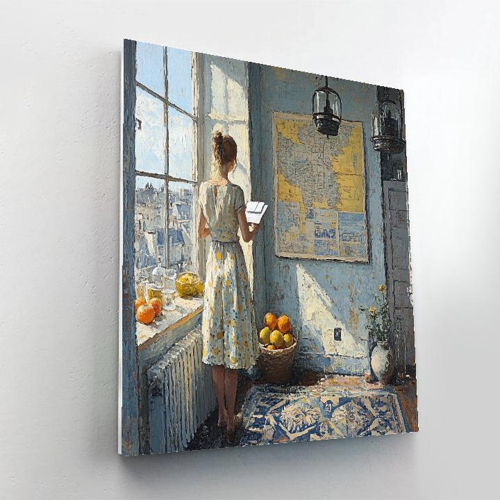 Vermeer Inspired Letter At Window paint by number