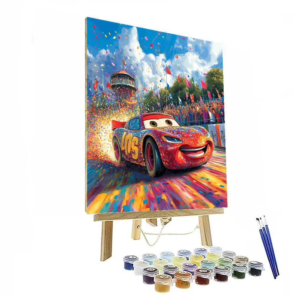 Lightning McQueen’s Race Day - Disney Inspired Paint by numbers art
