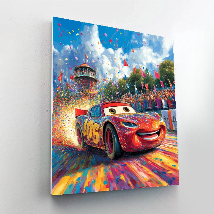 Lightning McQueen’s Race Day - Disney Inspired Paint by numbers art