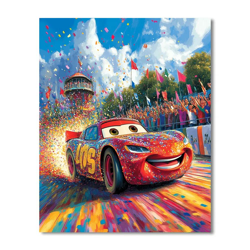 Lightning McQueen’s Race Day - Disney Inspired Paint by numbers art