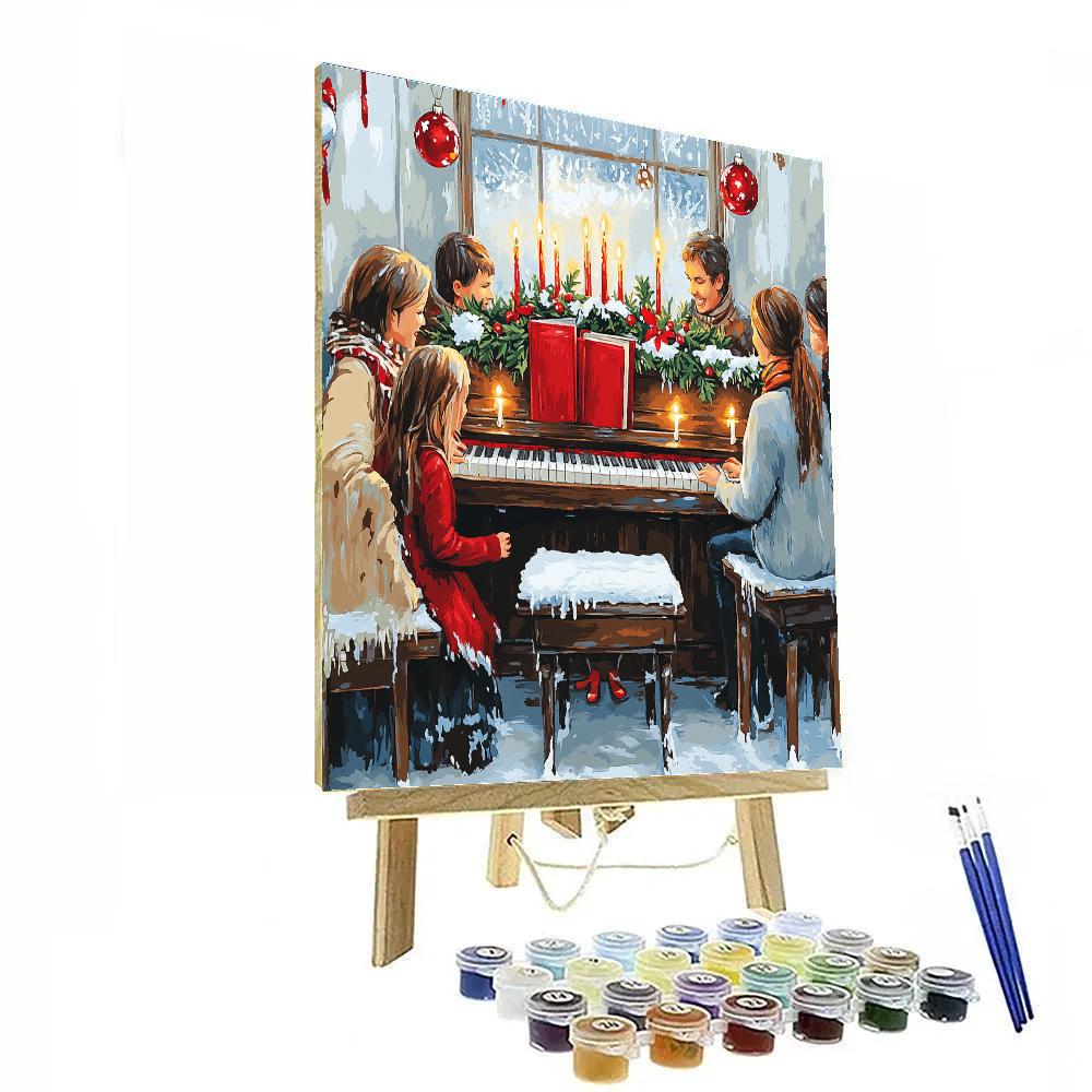 Music By The Christmas Piano painting number kit