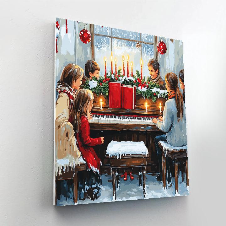 Music By The Christmas Piano painting number kit