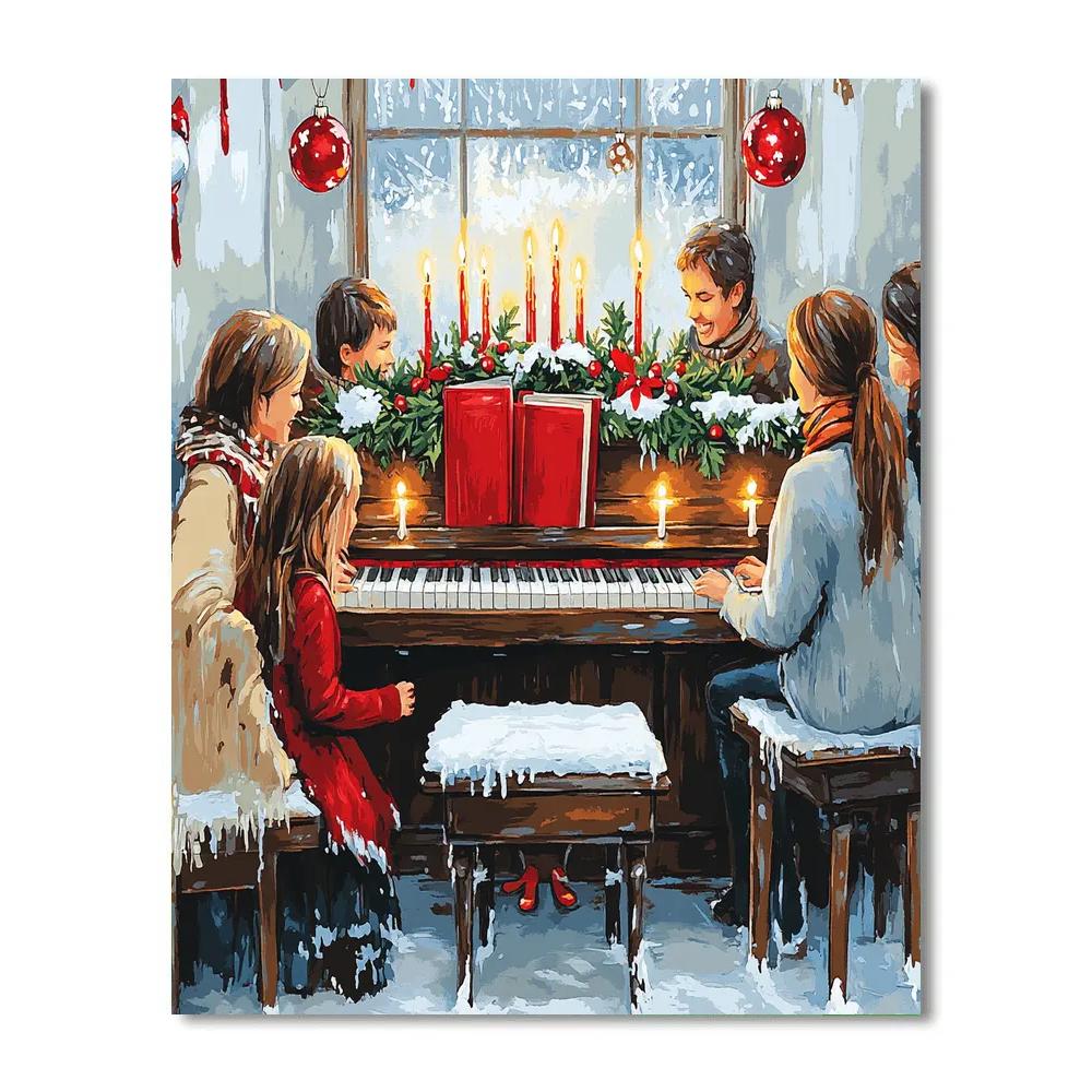 Music By The Christmas Piano painting number kit