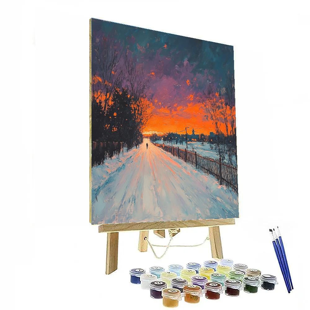 Edvard Munch Inspired Winter Street Paint by numbers kits