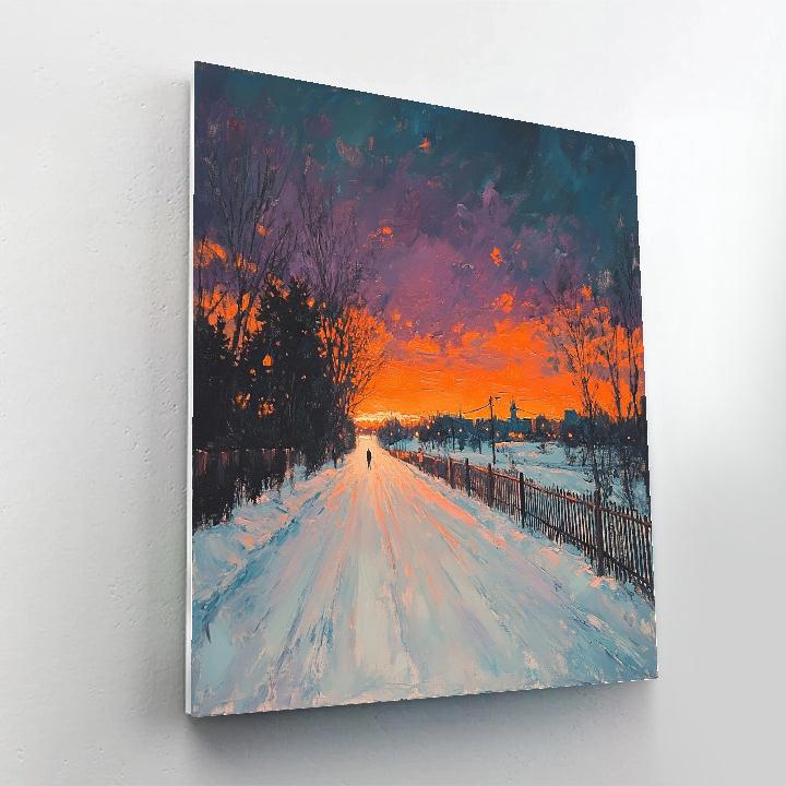 Edvard Munch Inspired Winter Street Paint by numbers kits