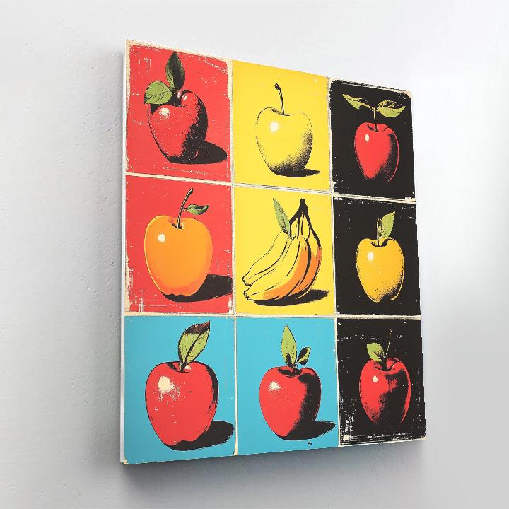 Andy Warhol Inspired Pop Fruits Grid paint by number