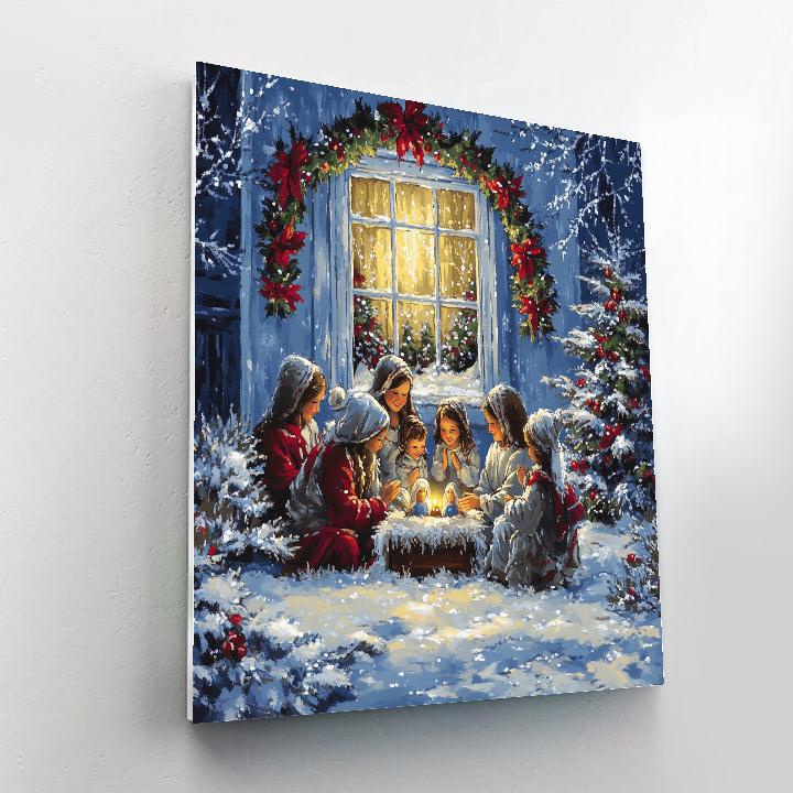 Nativity By The Windowlight painting number kit