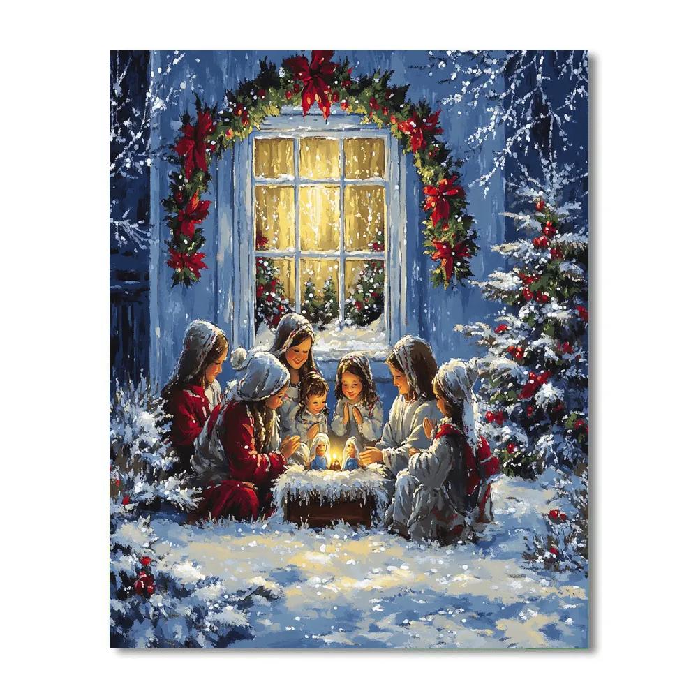 Nativity By The Windowlight painting number kit