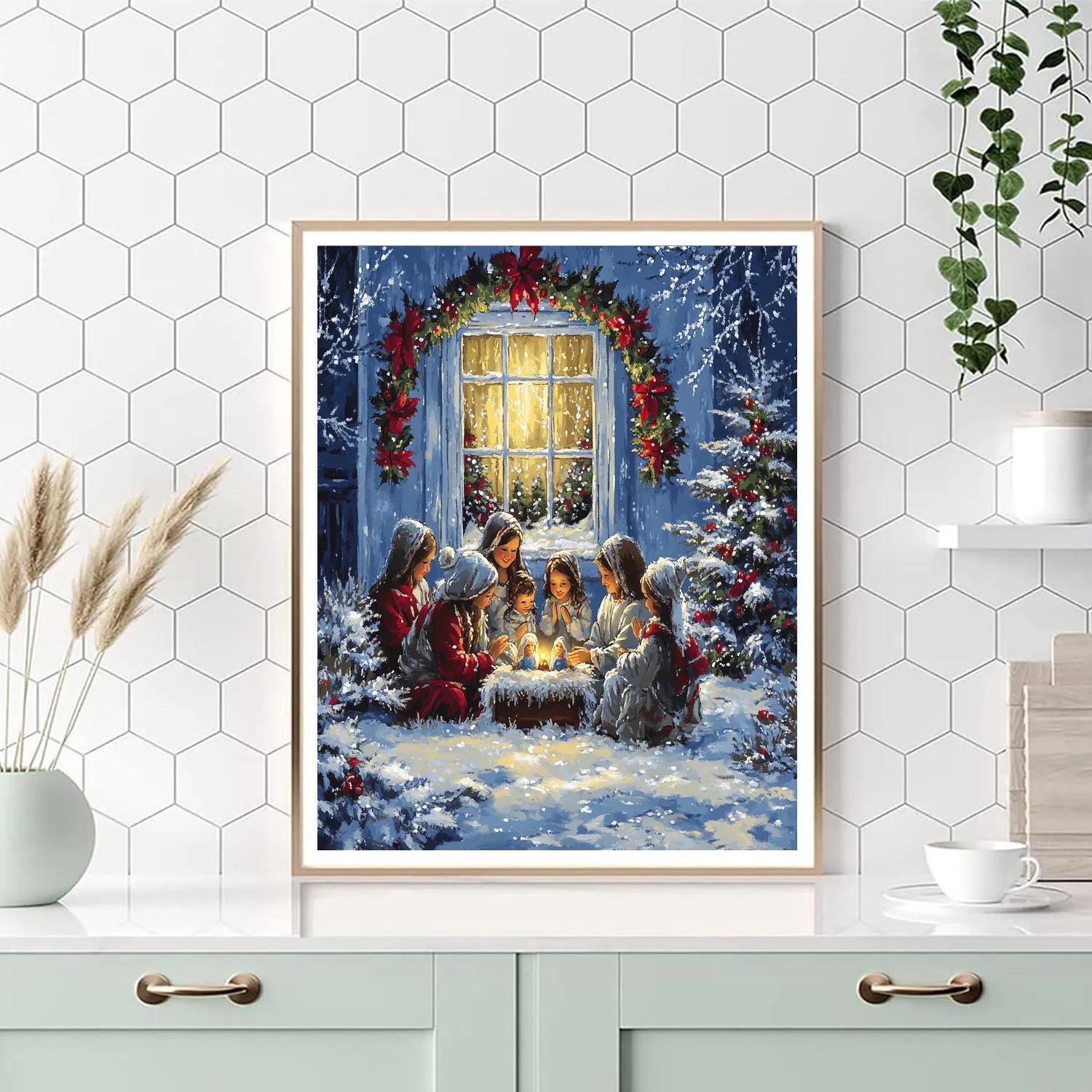 Nativity By The Windowlight painting number kit
