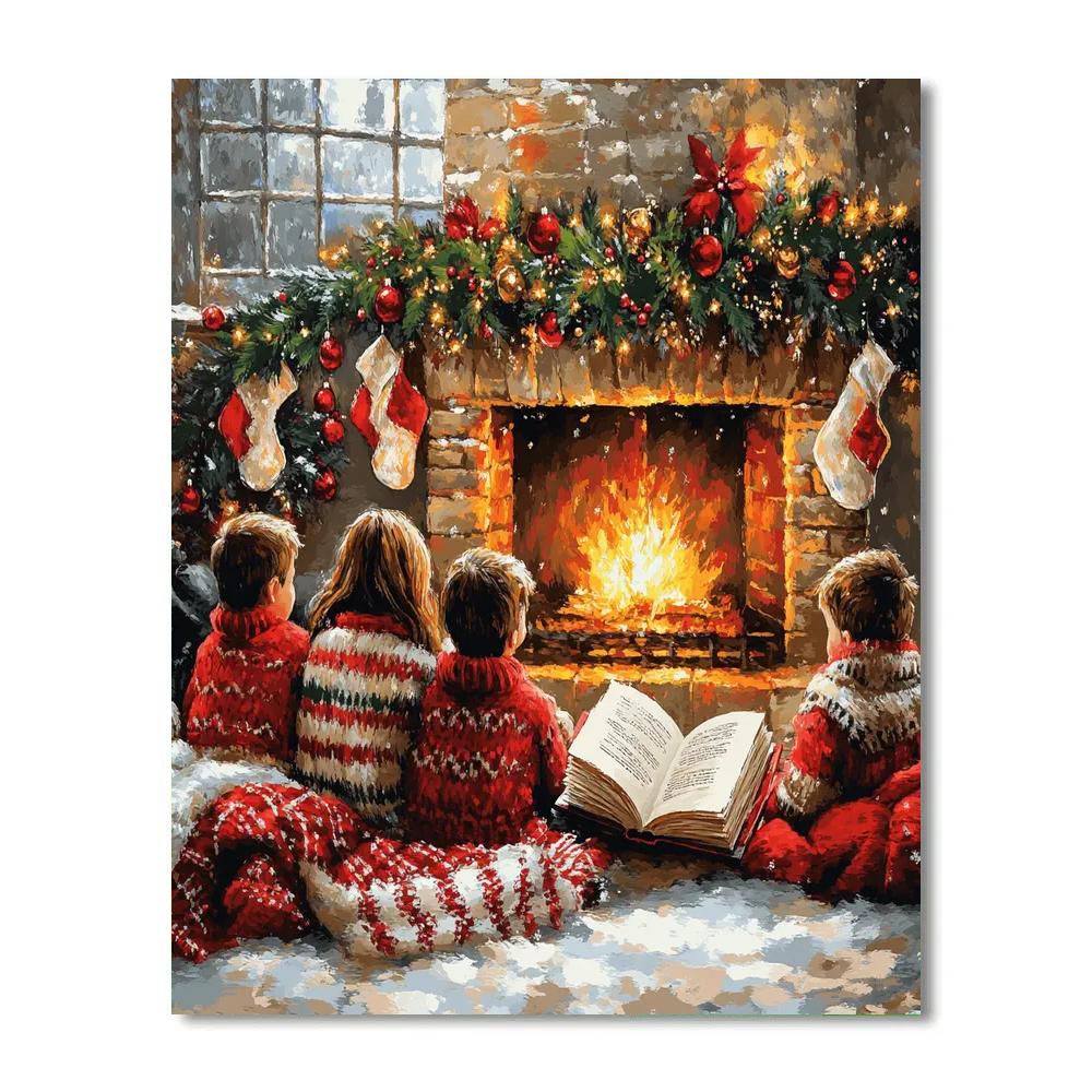 Firelight Storytime Eve Paint by numbers art