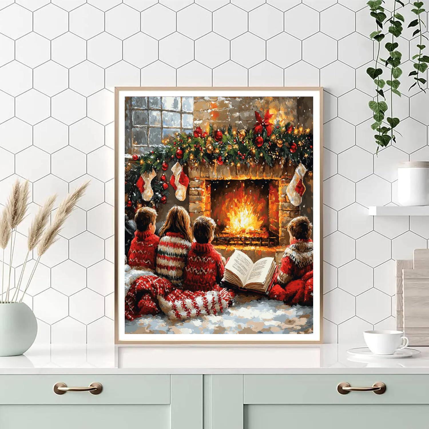 Firelight Storytime Eve Paint by numbers art