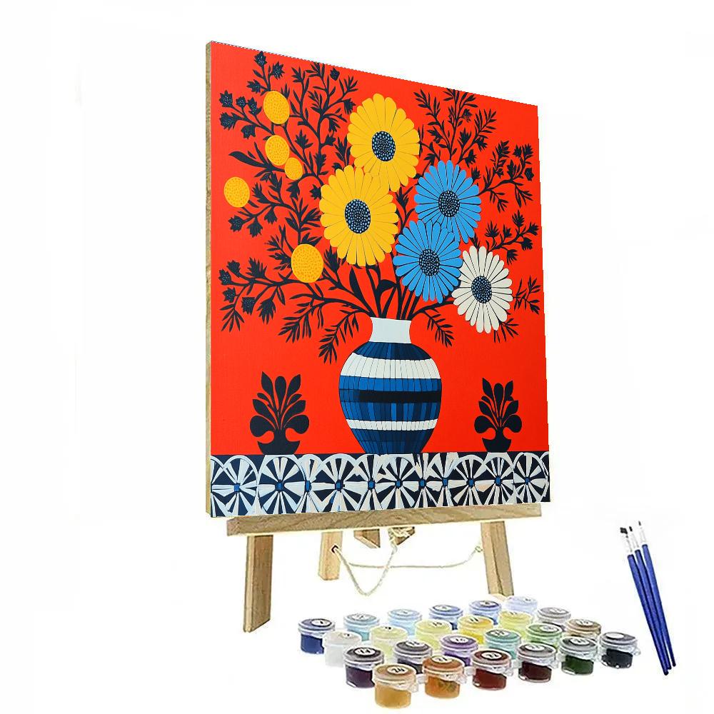 Henri Matisse Inspired Red Studio Flowers Number painting