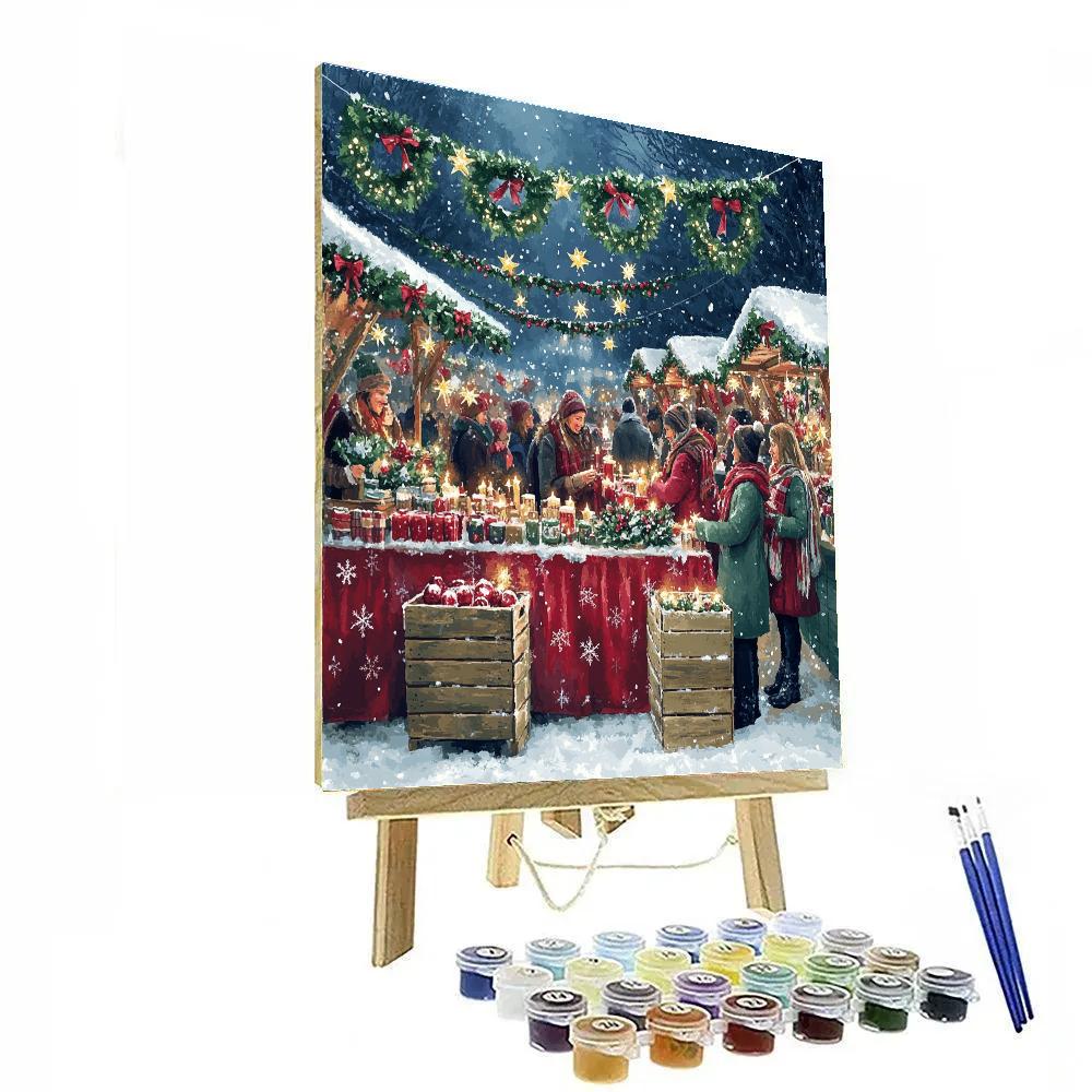 Market Stall Of Stars And Holly paint by color