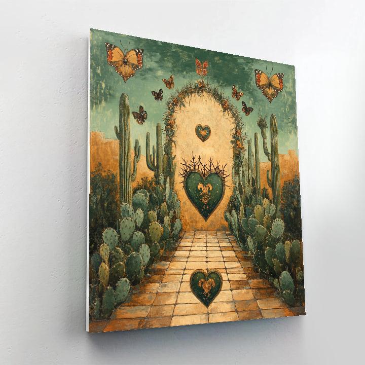 Frida Kahlo Inspired Desert Cactus Emblems paint by number