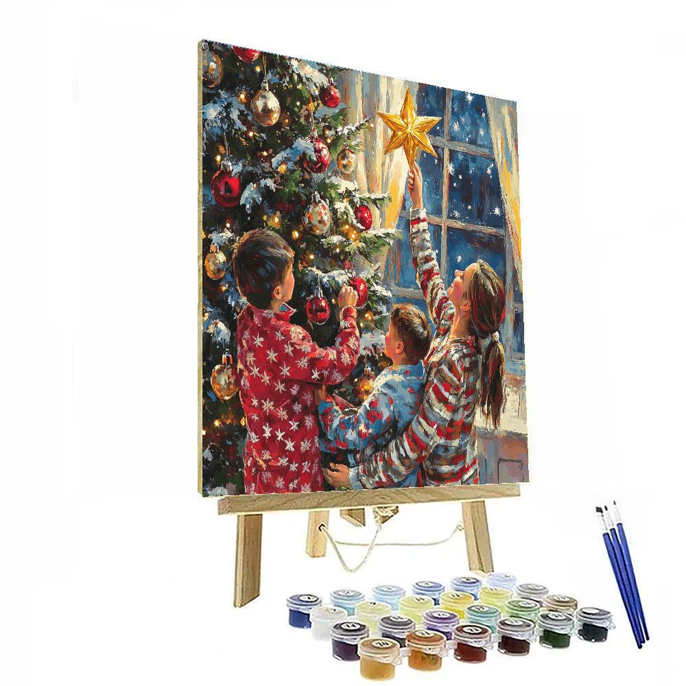 Star Topping On Silent Night Paint by numbers kits