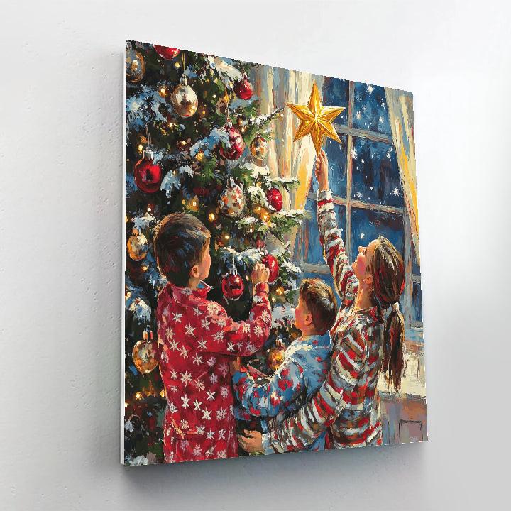Star Topping On Silent Night Paint by numbers kits