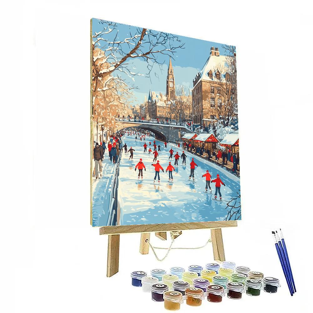 Rideau Canal Skateway Ottawa Canada paint by numbers