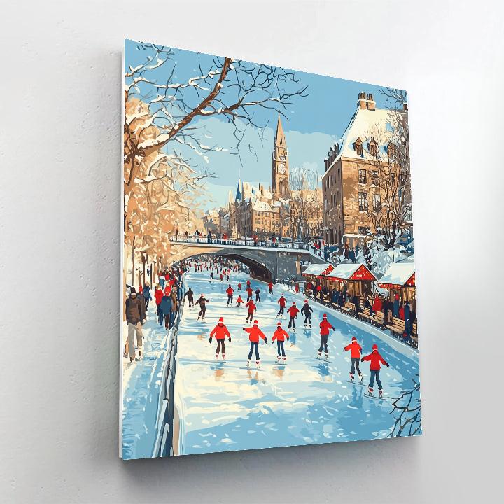 Rideau Canal Skateway Ottawa Canada paint by numbers