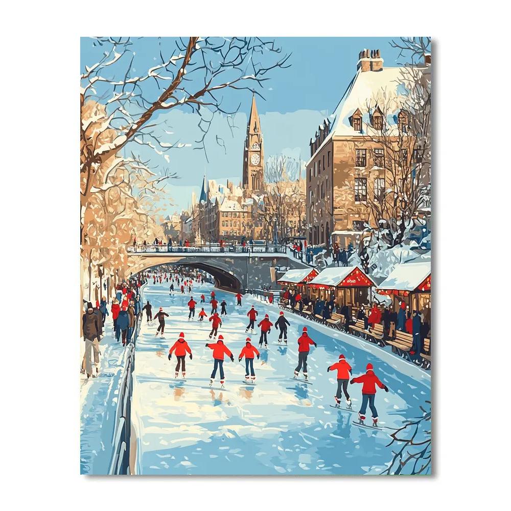 Rideau Canal Skateway Ottawa Canada paint by numbers