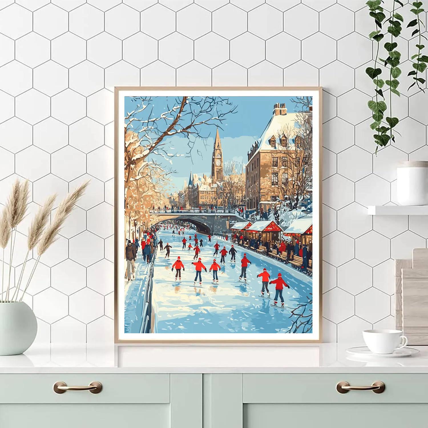 Rideau Canal Skateway Ottawa Canada paint by numbers