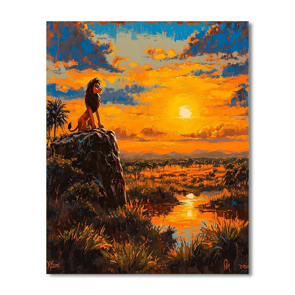 Simba’s Pride Rock Journey - Disney Inspired paint by number