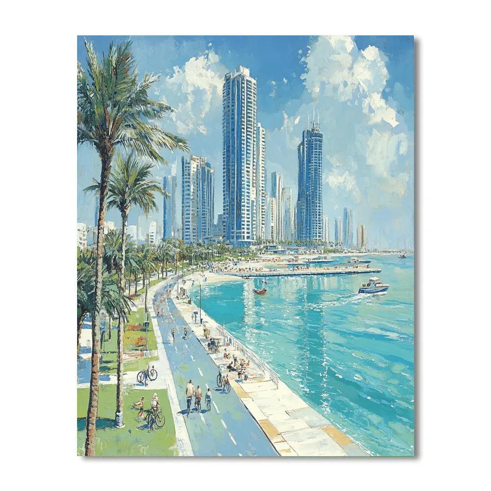 Abu Dhabi Corniche Promenade Abu Dhabi United Arab Emirates DIY paint by numbers