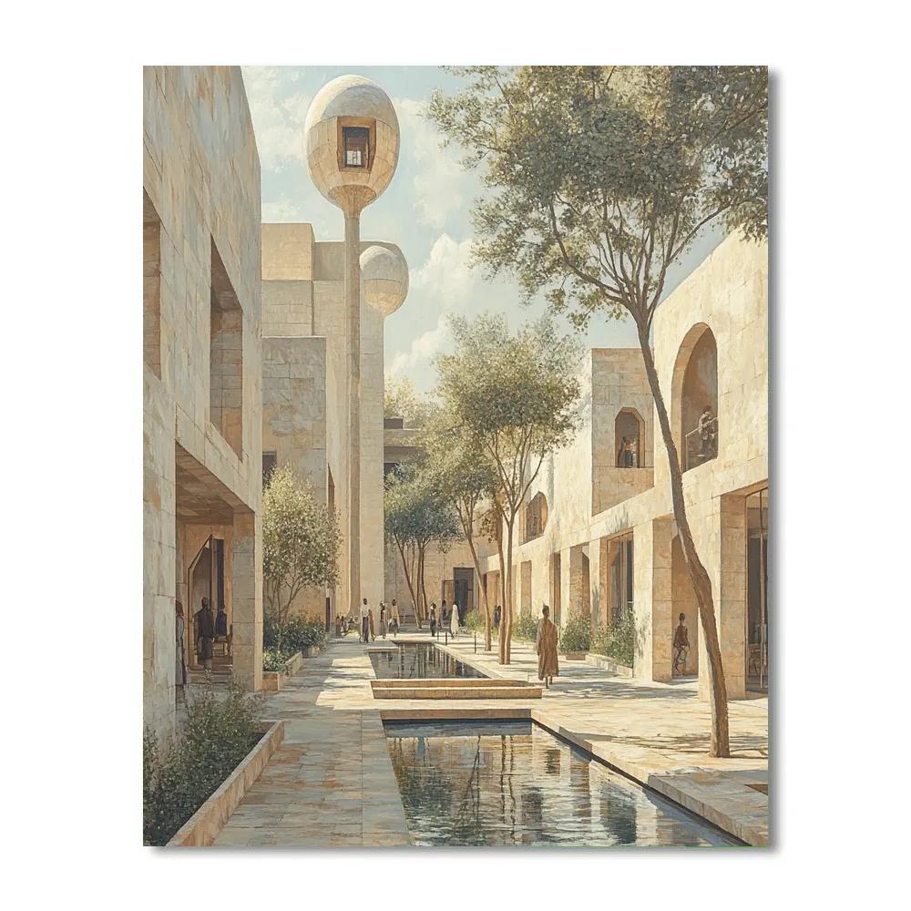 Msheireb Downtown Courtyards Doha Qatar Paint by numbers art