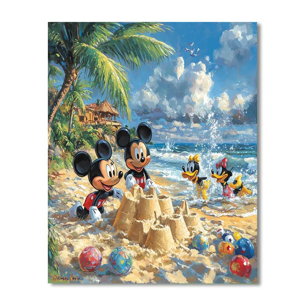Mickey And Friends’ Beach Day - Disney Inspired Number painting