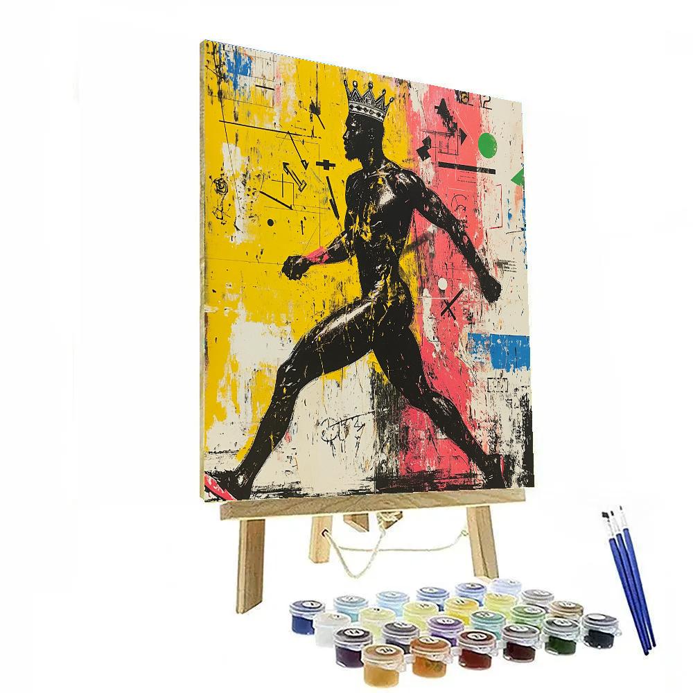 Jean Michel Basquiat Inspired Crowned Runner DIY paint by numbers