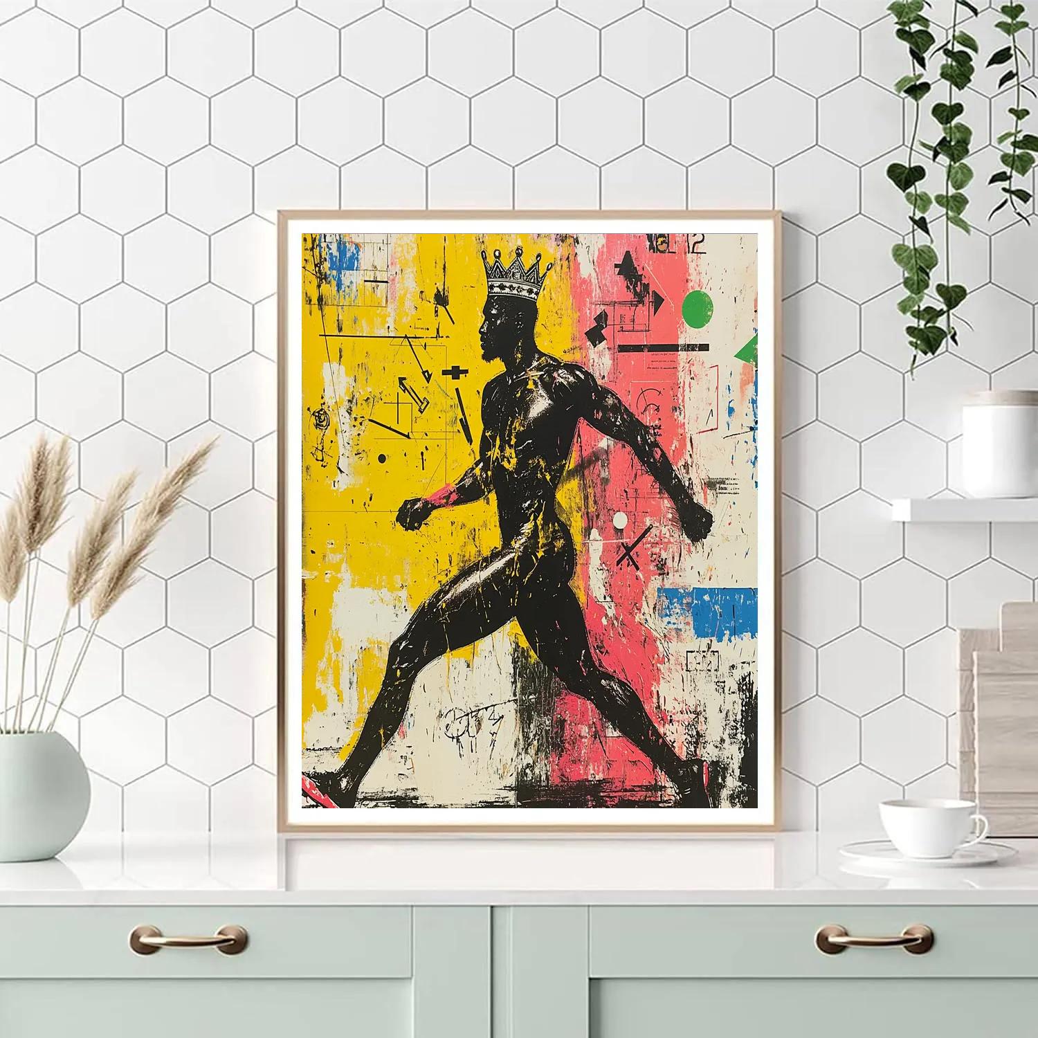 Jean Michel Basquiat Inspired Crowned Runner DIY paint by numbers