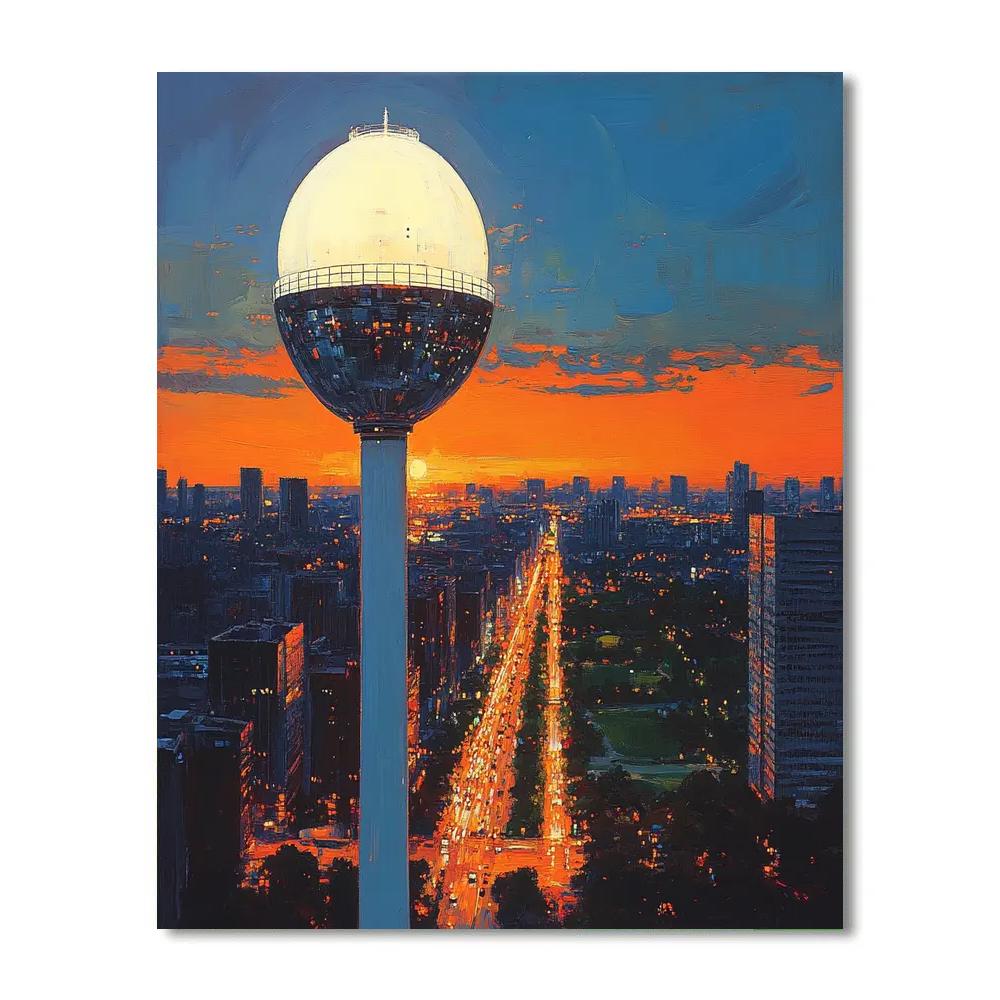 Atakule Tower Evening Ankara Turkey DIY paint by numbers