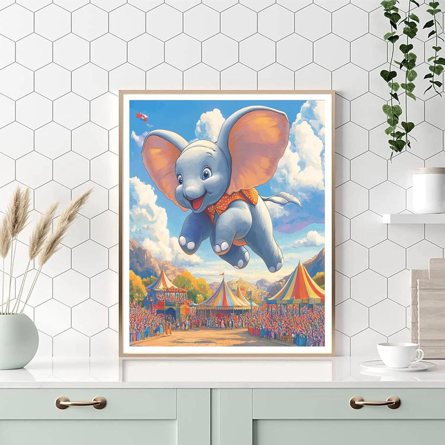 Dumbo’s Flying Fun - Disney Inspired DIY paint by numbers