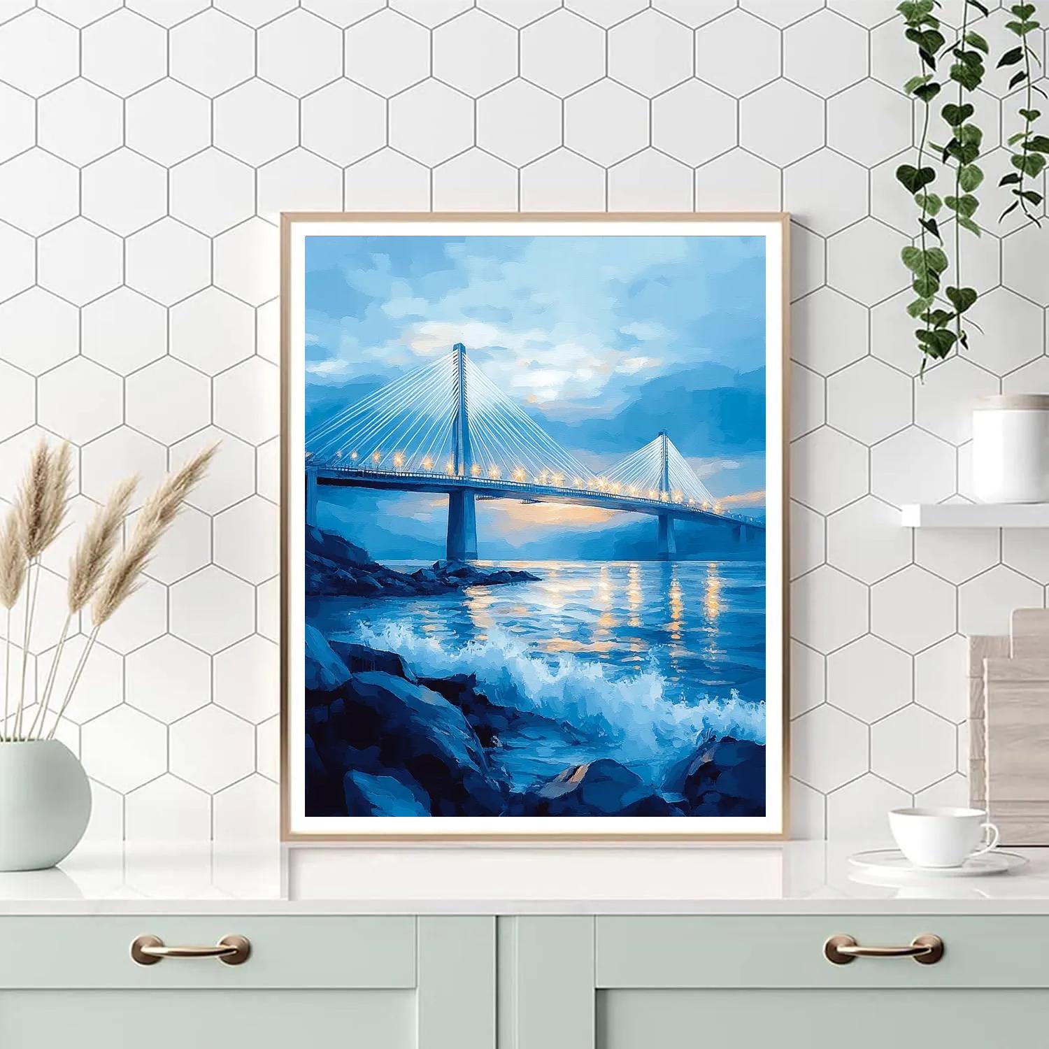 Bandra Worli Sea Link Mumbai India Painting by numbers kit