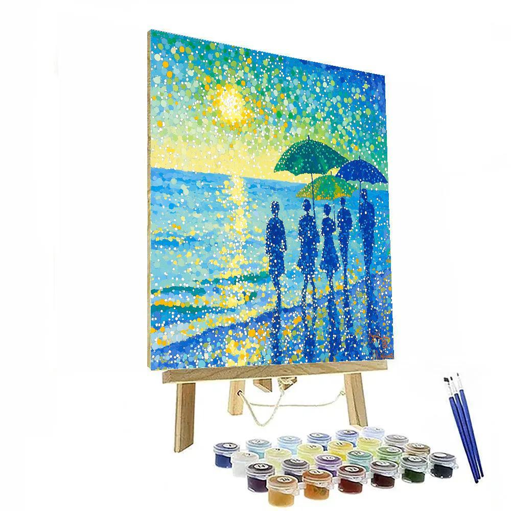Georges Seurat Inspired Seaside Promenade Painting by numbers kit