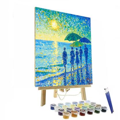Georges Seurat Inspired Seaside Promenade Painting by numbers kit