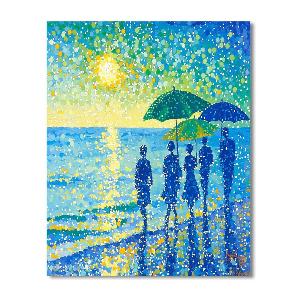 Georges Seurat Inspired Seaside Promenade Painting by numbers kit