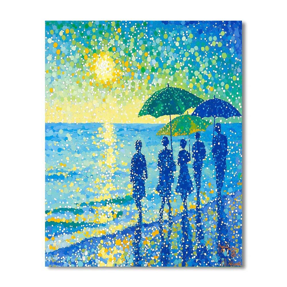 Georges Seurat Inspired Seaside Promenade Painting by numbers kit