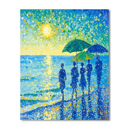 Georges Seurat Inspired Seaside Promenade Painting by numbers kit