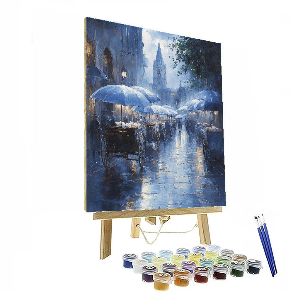 Camille Pissarro Inspired Market Square Rain Painting by numbers kit