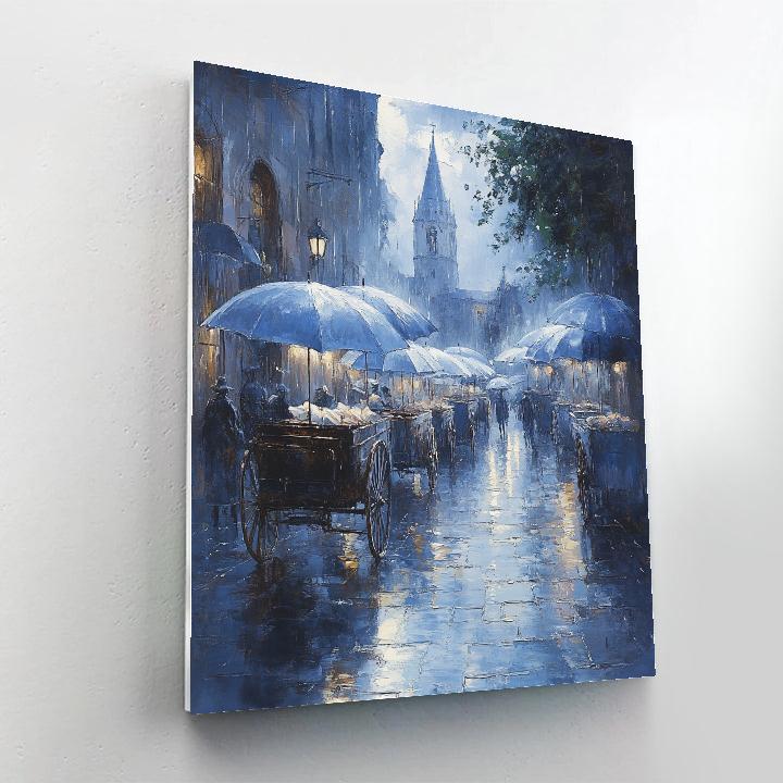 Camille Pissarro Inspired Market Square Rain Painting by numbers kit