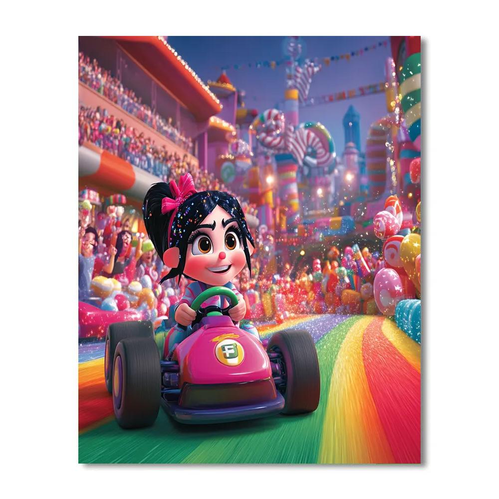 Vanellope’s Racing Dreams - Disney Inspired Number painting