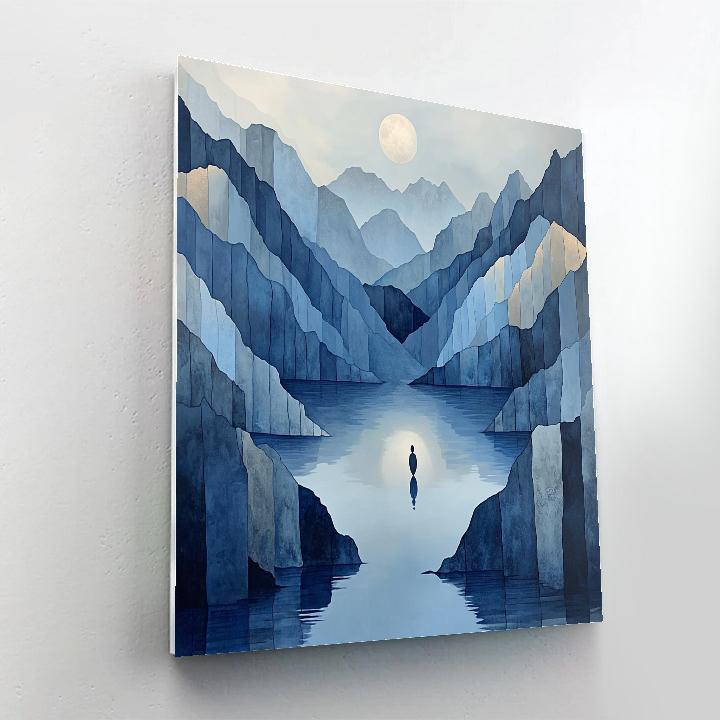 Caspar David Friedrich Inspired Alpine Moonrise Numbered painting kits