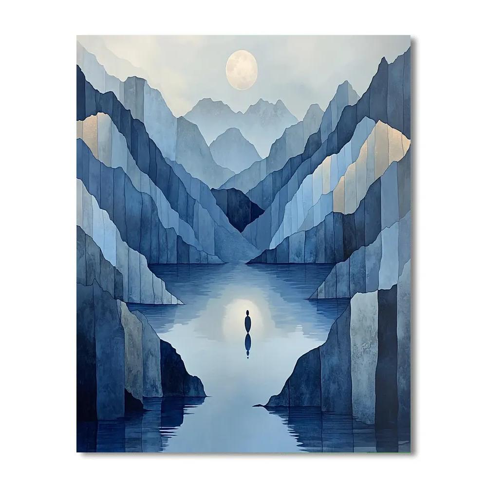 Caspar David Friedrich Inspired Alpine Moonrise Numbered painting kits