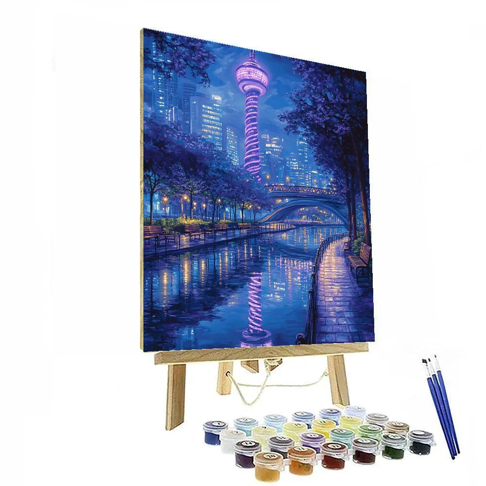 Canton Tower Riverwalk Guangzhou China Number painting